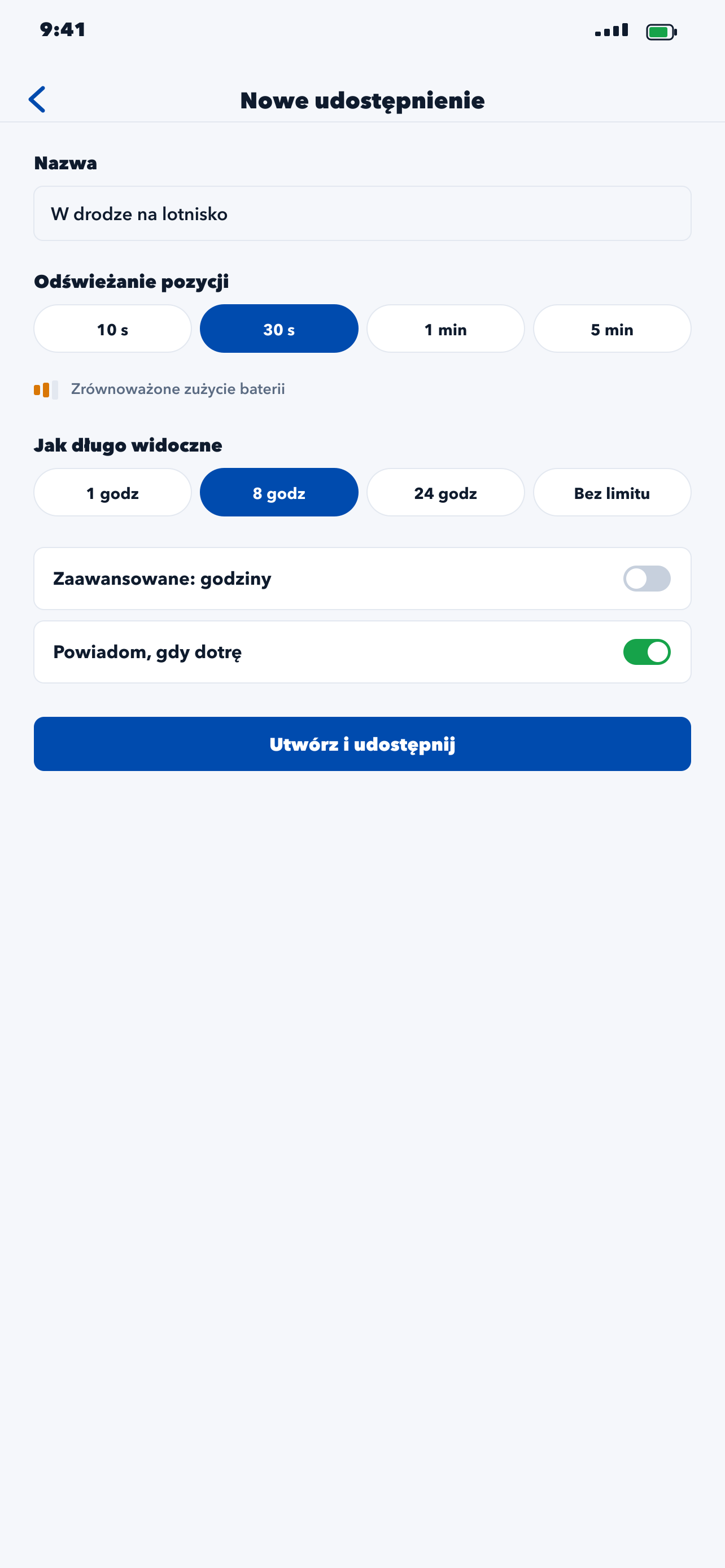 Ustaw czas i częstotliwość