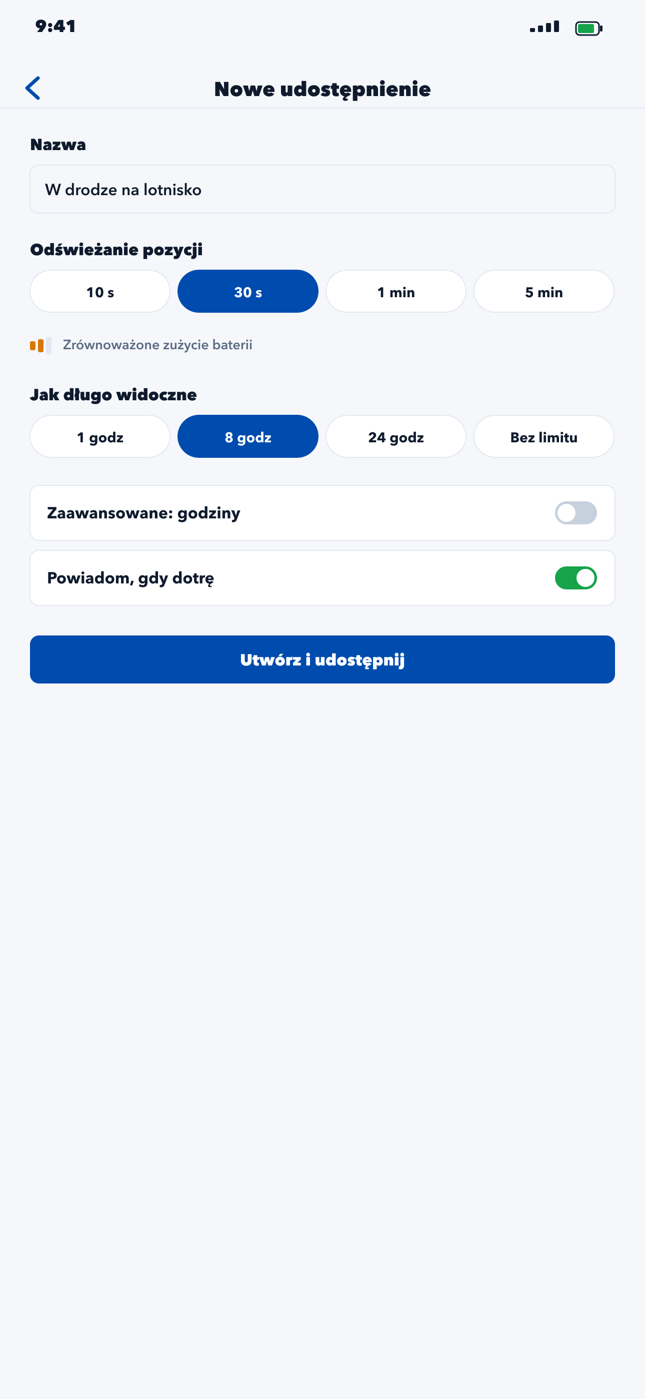Ustaw czas i częstotliwość
